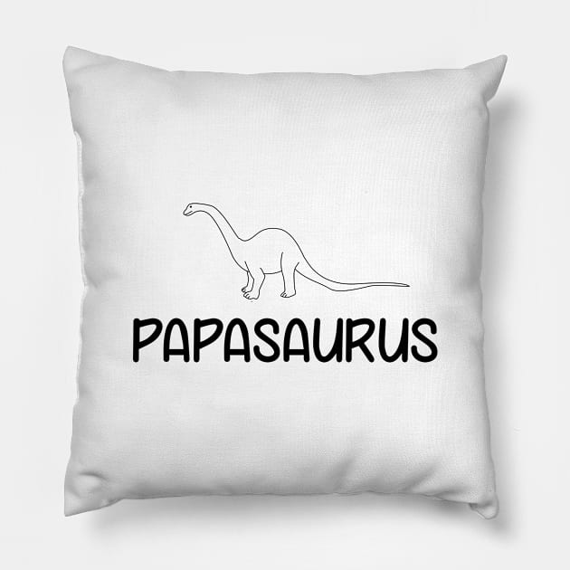 Dad Tshirt - Papasaurus - Funny Cool Gift Pillow by olivergraham