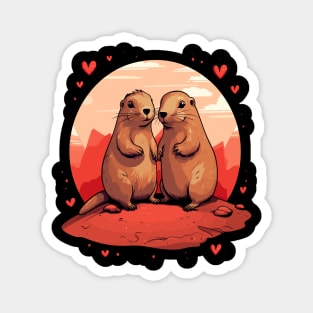 Prairie Dog Couple Valentine Magnet