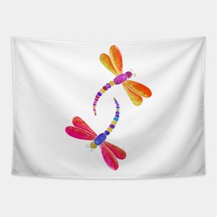 Pink and orange dragonflies Tapestry