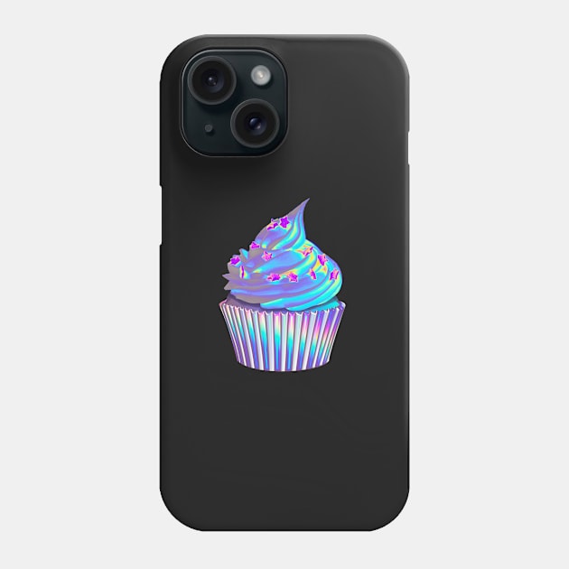 Purple Holographic Cupcake with Star Sprinkles Phone Case by dinaaaaaah