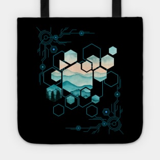 Hexagon Abstract Nature Tote