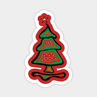 Festive Tree Merry Christmas Mino Makosekisikaw Holiday Indigenous Ojibwe WAWEZHI CANADA Magnet