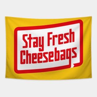Stay Fresh Cheese Bags - Retro (Red and White on Yellow) Tapestry