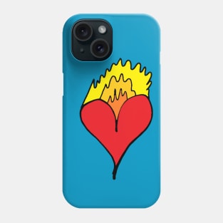 Burning red heart ! A cute, pretty, beautiful red heart drawing which is burning. Phone Case