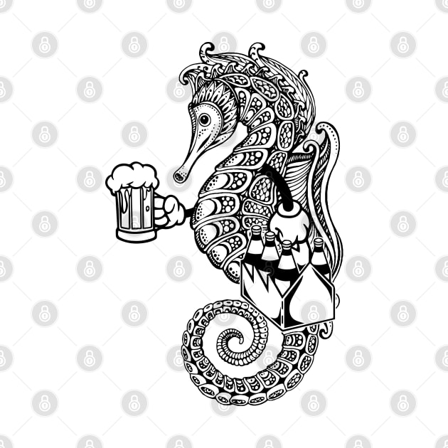 Seahorse Drink Beer by LotusTee