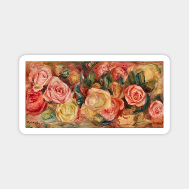 Roses by Pierre Auguste Renoir Magnet by MasterpieceCafe