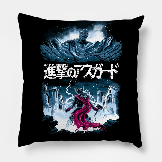 Attack on Asgard Pillow by djkopet