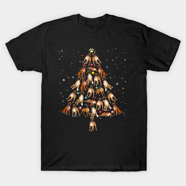 Boxer Christmas Tree Happy Holidays Season Gift For Lover - Boxer Christmas - T-Shirt