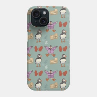 Winter Puffin Fun Pattern Phone Case