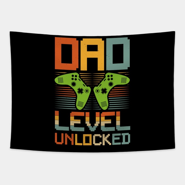Dad Level Unlocked Gamer Dad Tapestry by busines_night