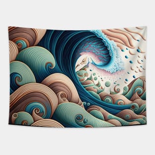 great wave mediterranean Tapestry