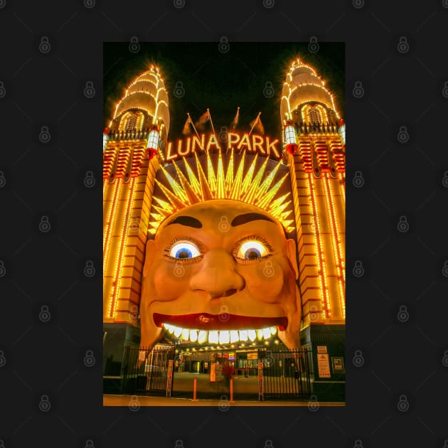 Luna Park Face at Night, Sydney, NSW, Australia by Upbeat Traveler