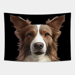 Border Collie Pet Portrait Cut Out Tapestry