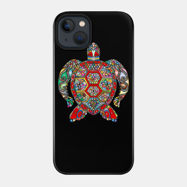 colorful turtle art - Turtle - Phone Case