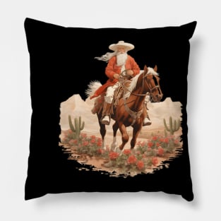 Western Christmas Santa Cowboy Pillow