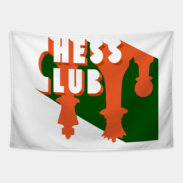 Chess Club Logo Tapestry by ScienceNStuffStudio