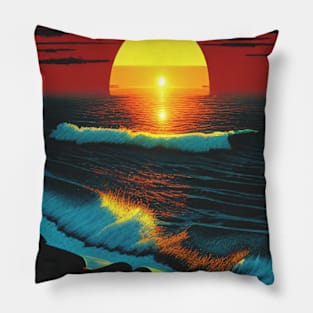 ocean sunset Pillow