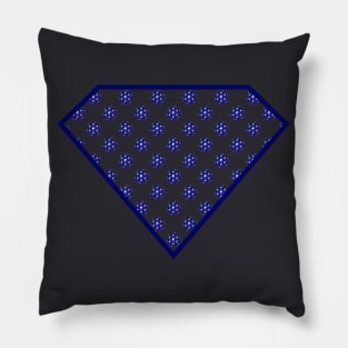 Yin Yang Diamond Design - Blue Color with a Ball Effect Pattern Pillow