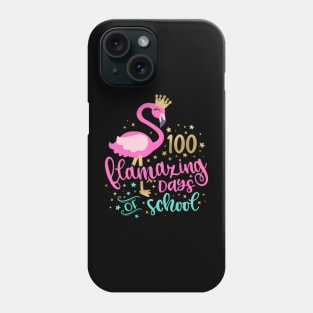 100 Flamazing Days of School Flamingo Teacher Girls Kids Phone Case