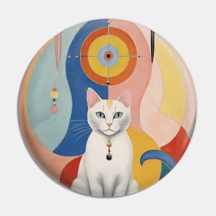 Hilma af Klint's Abstract Feline Wonderland: Whimsical Reverie Pin
