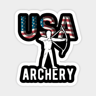 USA Archery Lover American Flag Sport Support Athlete Tokyo Archery Bow Arrow Archer USA Magnet