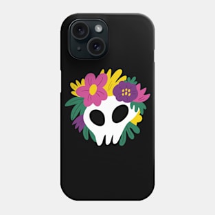 skull with flowers Phone Case