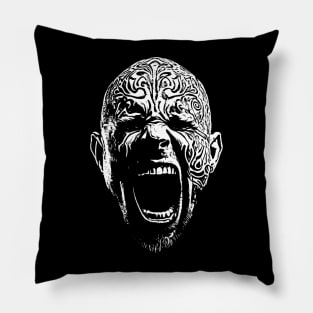 Rage White Pillow