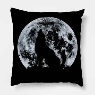 Wolf And Moon Pillow