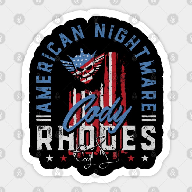 Cody Rhodes American Nightmare Text - Cody Rhodes - Sticker | TeePublic