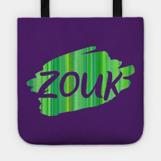 Transparent Zouk lettering on natural green background Tote