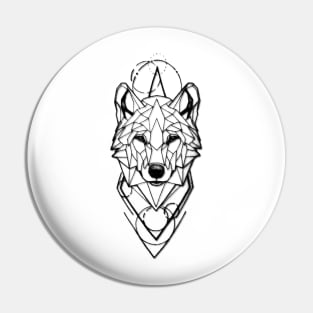 Geometerical Wolf - Tattoo Design Pin