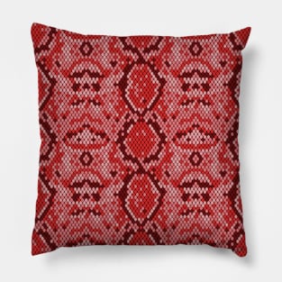Red Snake Skin Pattern Pillow
