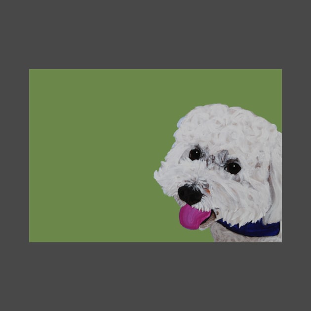 Finn the Bichon Frise Sage Green by AmandaAAnthony