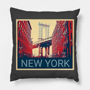 New York 1 - Shepard Fairey style design Pillow