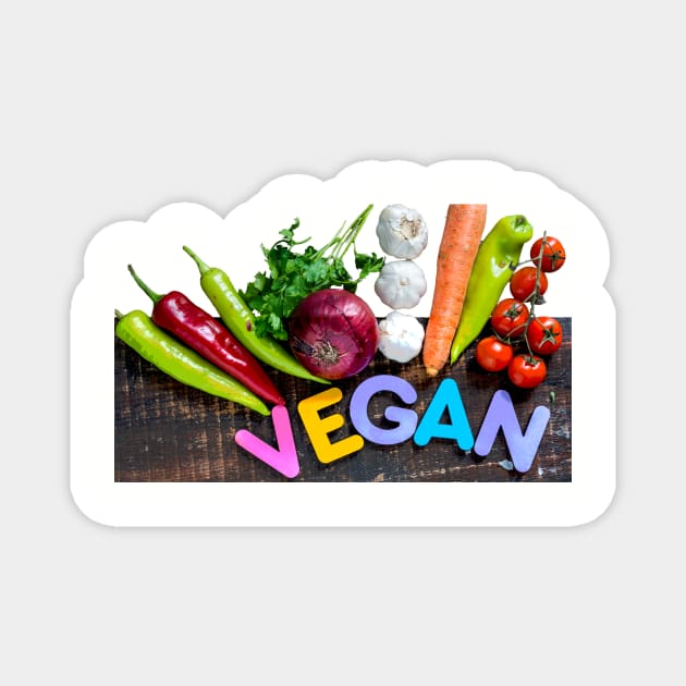 Vegan cool design with vegetables Magnet by DimDom