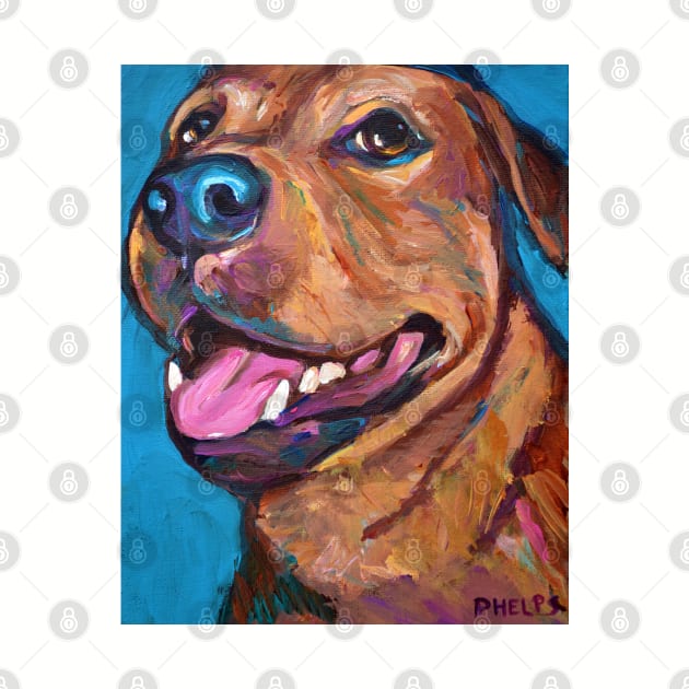 Bruno the BLUE NOSE PITBULL by RobertPhelpsArt