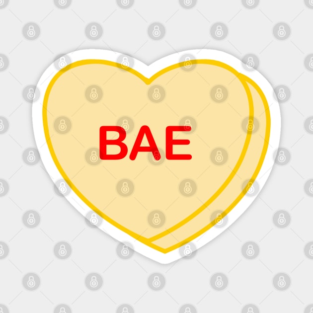 Conversation Heart: BAE Magnet by LetsOverThinkIt