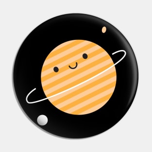 Happy Planet Saturn in Space Pin