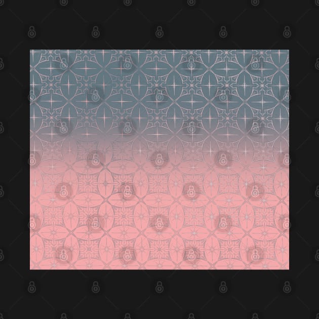 Teal and pink gradient w.metallic pattern by CreaKat