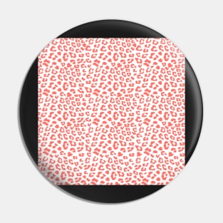 Living Coral Leopard Animal Print Pin