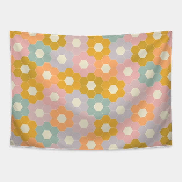 Vintage Modern Hexagons Tapestry by ApricotBirch