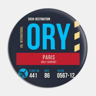 Paris Orly Airport Stylish Luggage Tag (ORY) Pin