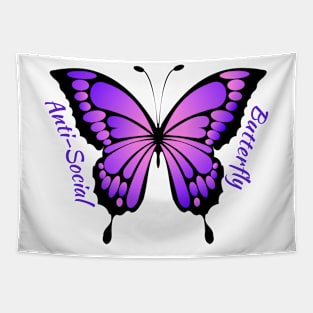 Pink Purple Anti Social Butterfly Tapestry