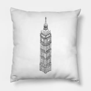 Big Ben - Hand Drawn Print Pillow