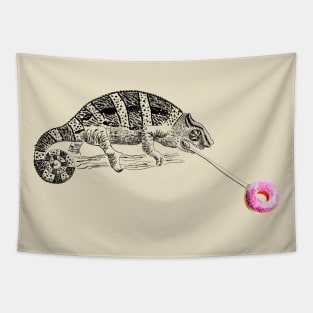 chameleon with donut Tapestry