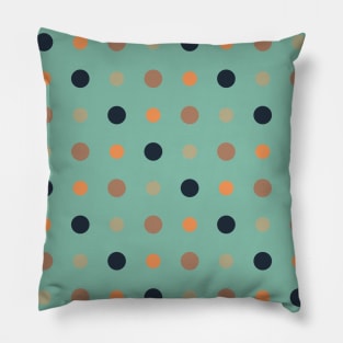 Green and orange dots Pillow