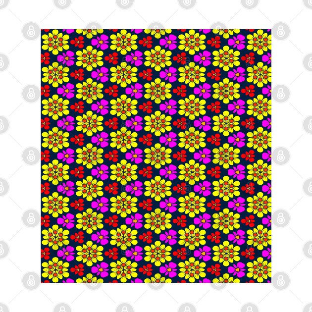 Yellow and Pink Flower Pattern by PatternFlower