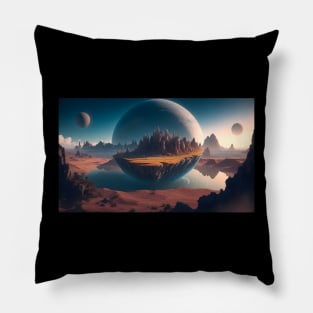 Beautiful scenery on another planet Pillow