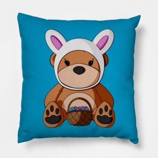 Easter Bunny Hat Teddy Bear Pillow