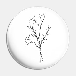 Wild Flower Botanical Line Art | Elegant Floral Leaf Design Pin